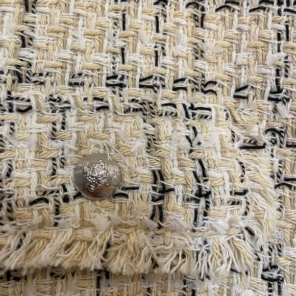 MANGO cream tweed collarless flap pockets jacket blogger zara competitor brand - Picture 9 of 9